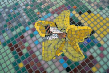 Our Garden Mosaic Benches, Umana Middle School Academy, Gretchen Schneider